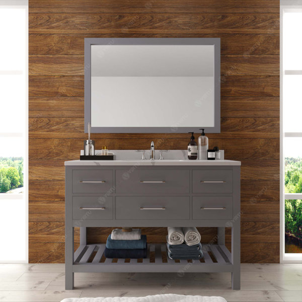 Virtu USA Caroline Estate 48" Bath Vanity With Calacatta Quartz Top ...